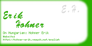 erik hohner business card